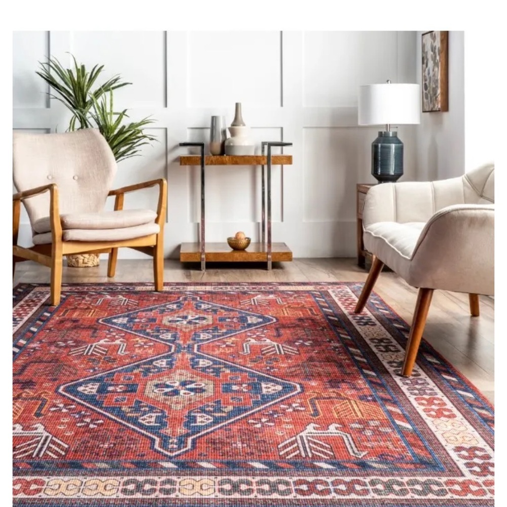 nuLoom Stella 4x6 Machine Washable Rug in Rust